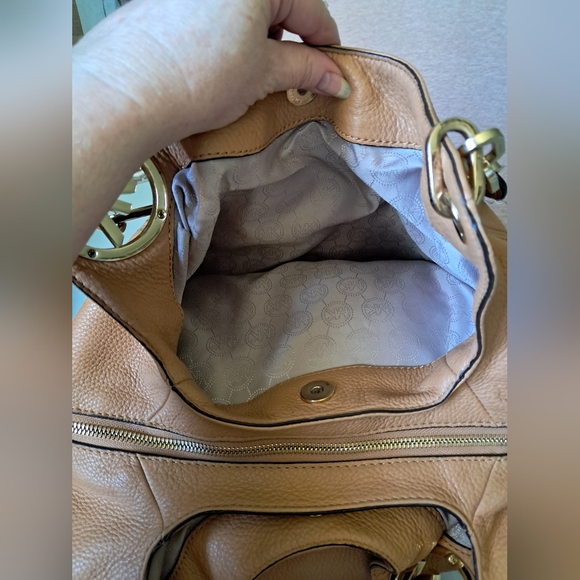 Michael Kors Caramel Colored Fulton Large Leather Shoulder Bag - Picture 9 of 16